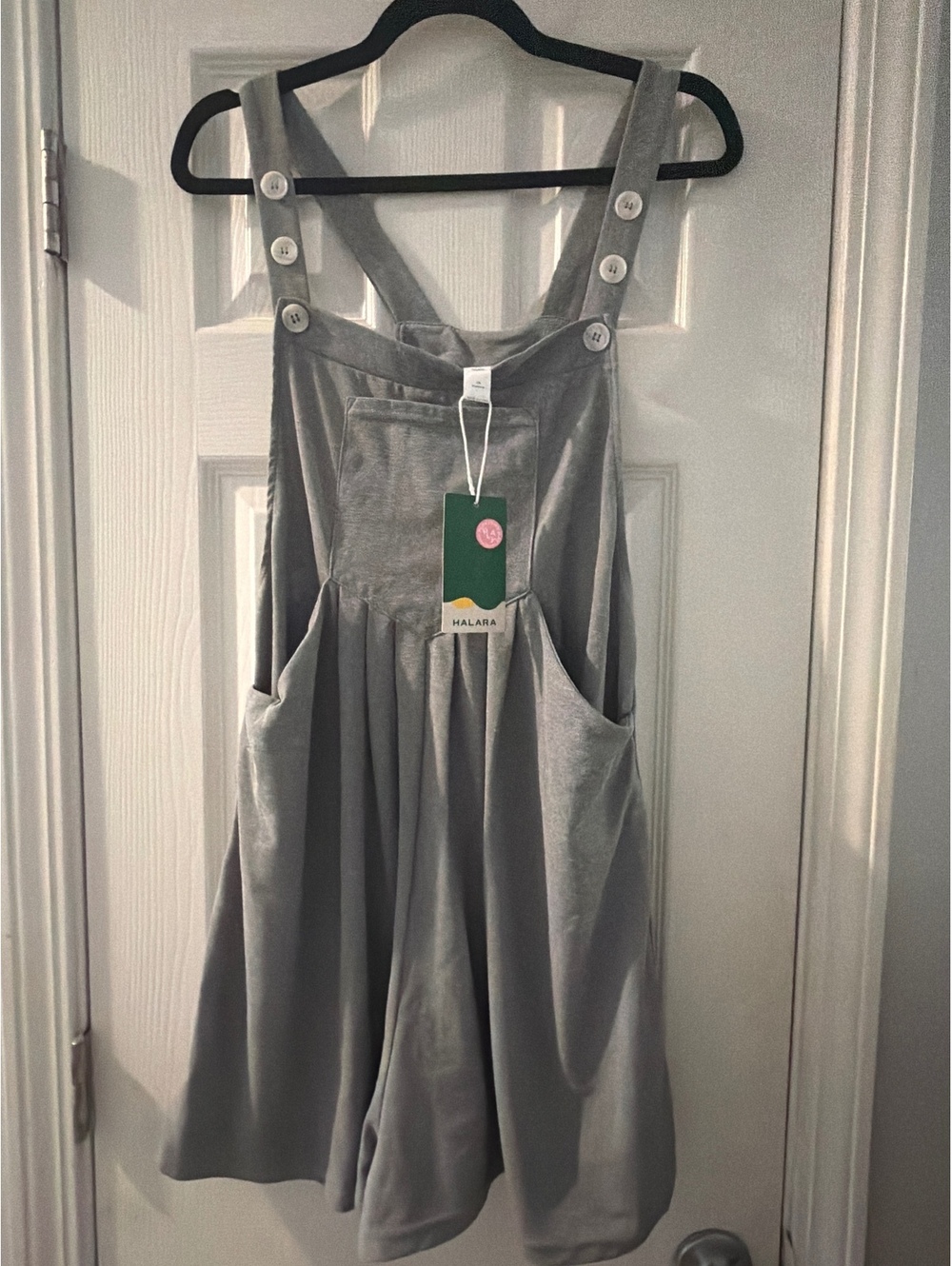Halara Grey Waffle Knit Pocket Romper
